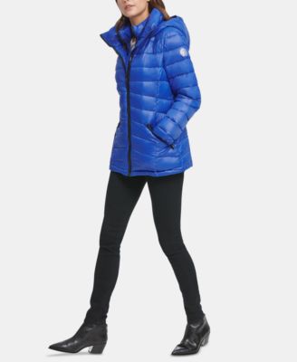 dkny hooded down puffer coat