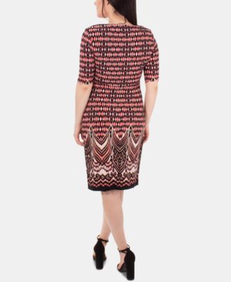 Printed Draped Shift Dress 