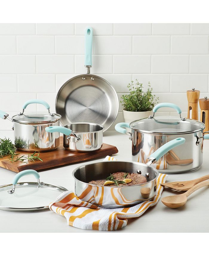 Rachael Ray Create Delicious Stainless Steel 10-Pc. Cookware Set Rachael Ray Create Delicious 10 Pc Stainless Steel Cookware Set