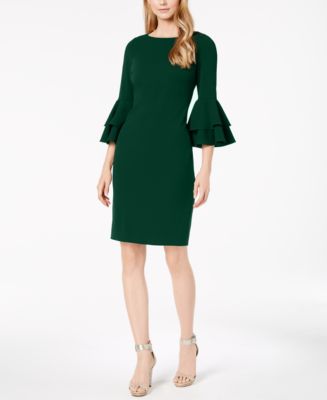 Calvin klein double tier bell sleeve store sheath dress