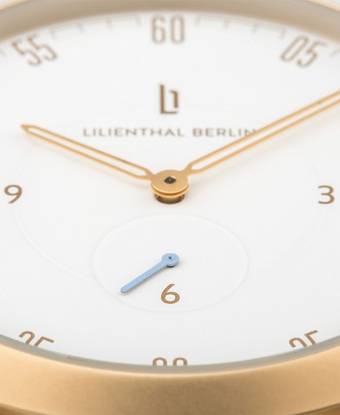 Lilienthal Berlin L1 Standard White Dial Gold Case Leather Watch 42mm