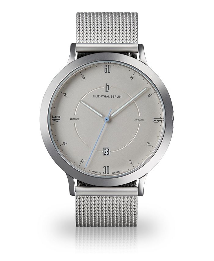 Lilienthal Berlin Zeitgeist Automatik Silver Steel Mesh Watch 42mm Macy's