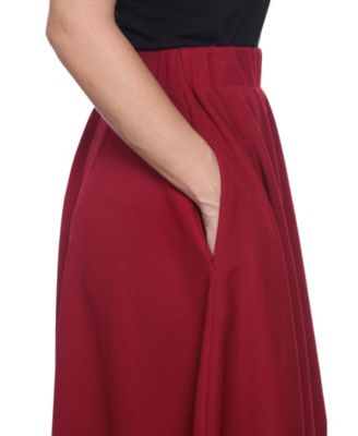 Flared Midi Skirt with Pockets