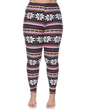 White Mark Plus Size Printed Leggings