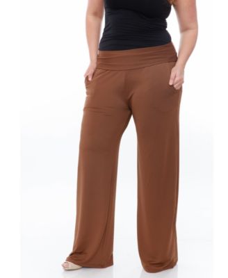 Plus Size Solid Palazzo Pants