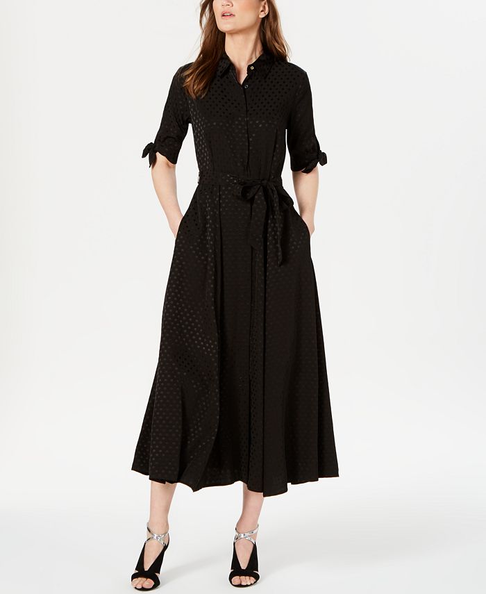Calvin klein tonal dot maxi shirtdress sale