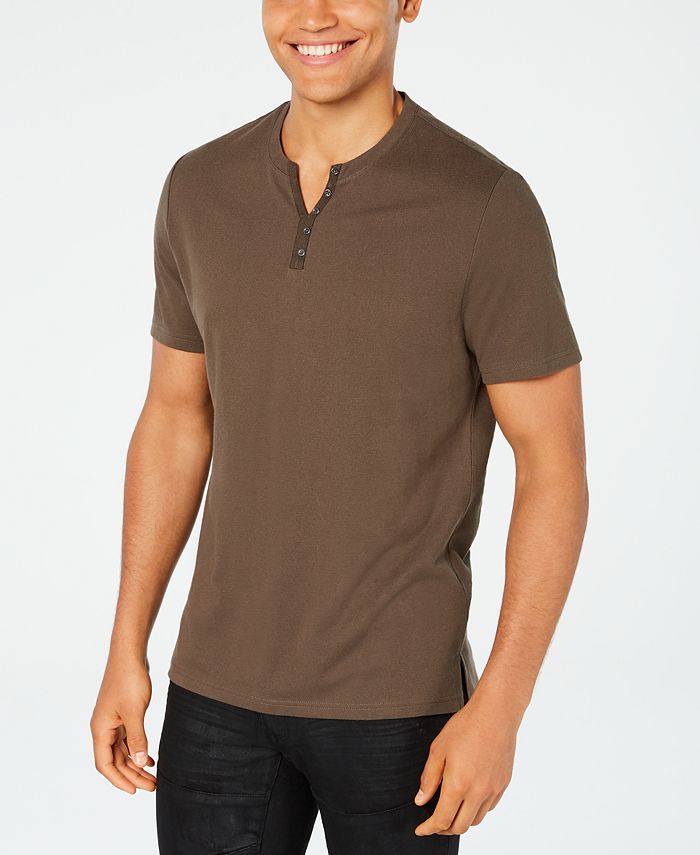 INC International Concepts INC Men's Textured Split-Neck T-Shirt ...