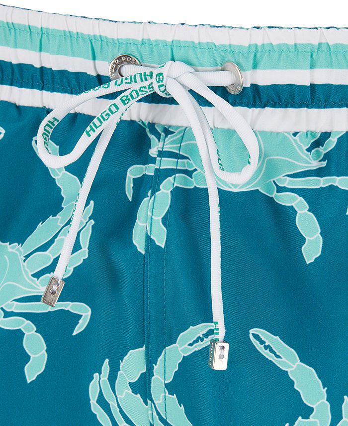 Hugo Boss BOSS Men's Barracuda Crab-Print Swim Shorts - Macy's