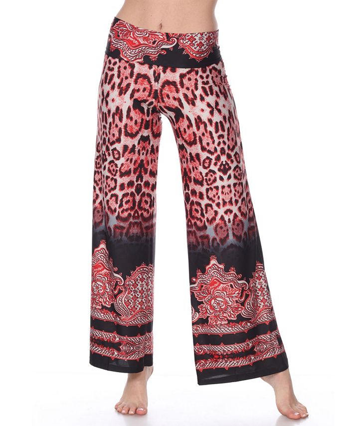 Silk Animal Print Palazzo Pants (S/M)