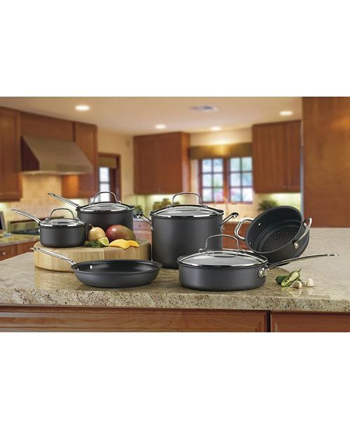Cuisinart Chefs Classic Hard Anodized 10Pc. Set & Reviews Cookware Sets Macy's