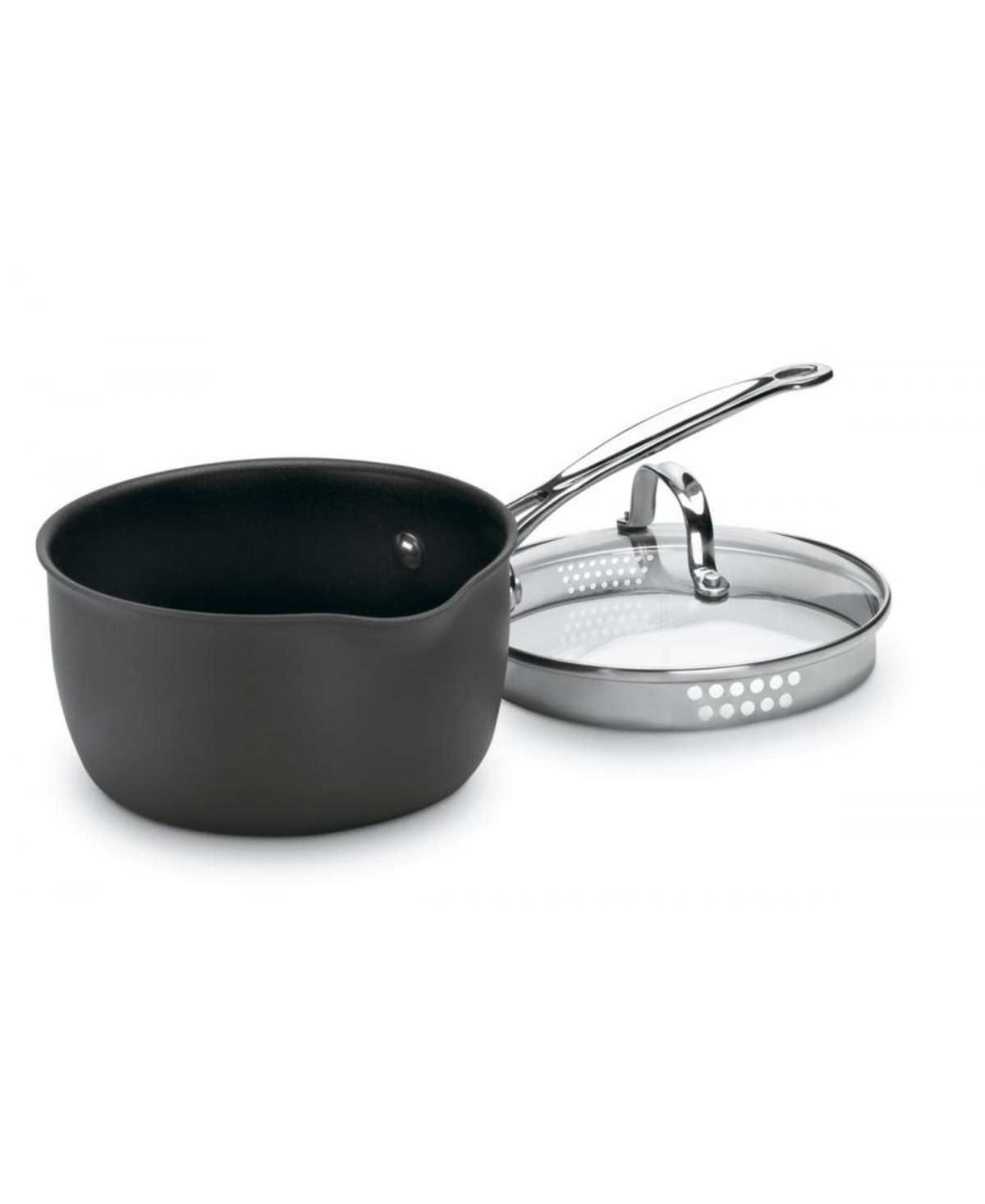 Cuisinart Chefs Classic Hard Anodized 2-qt. Cook And Pour Saucepan W/ Cover In Nonstick Hard Anodized