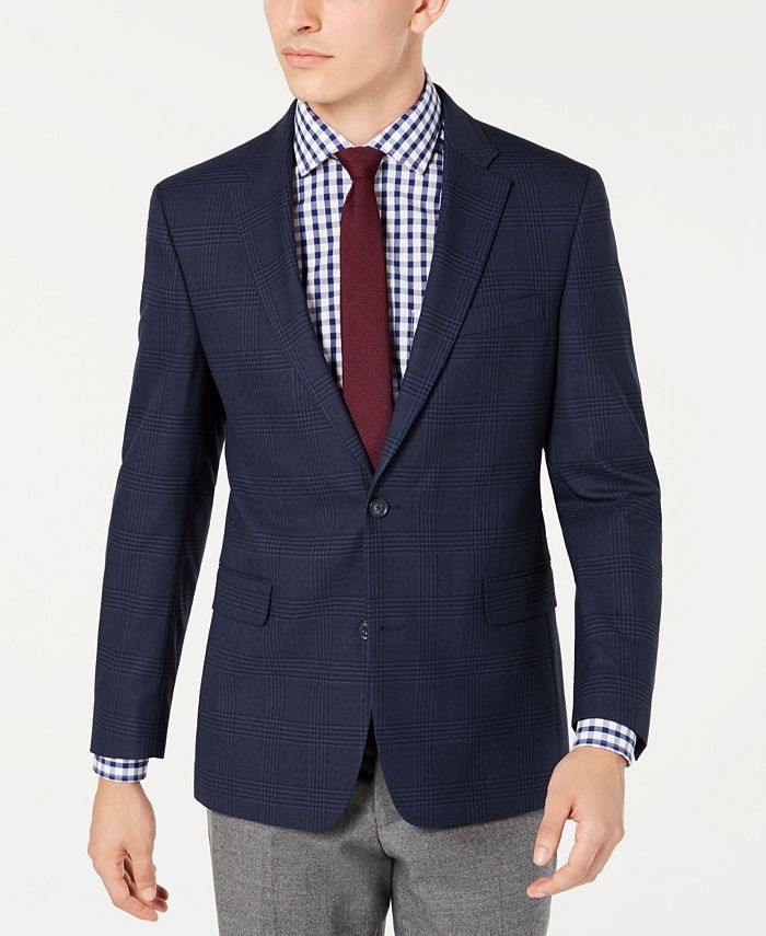 Tommy Hilfiger Men's Modern Fit Thflex Stretch Sport Coats Blue Size 42