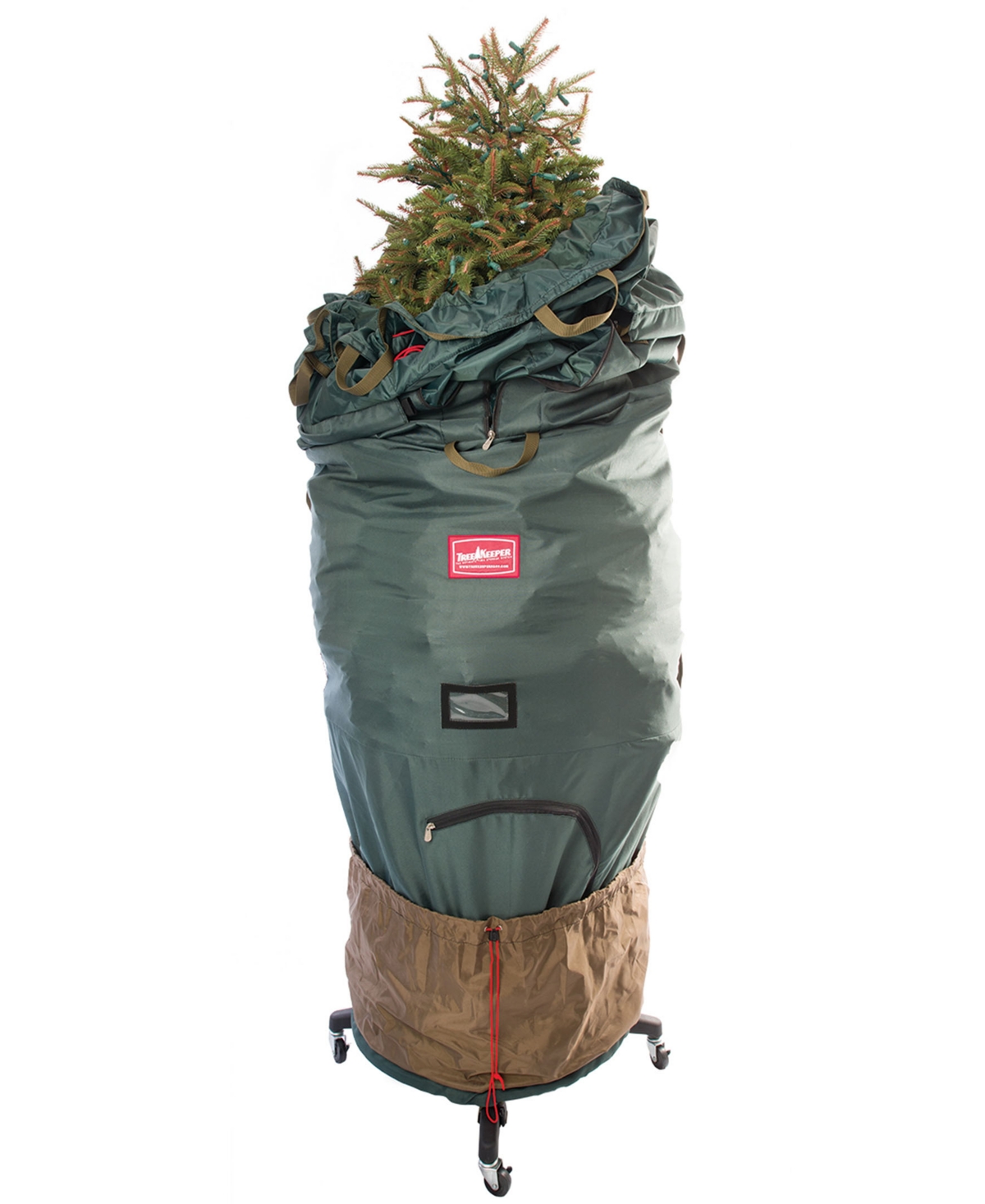 Large Upright Christmas Tree Storage Bag with Wheels - Green