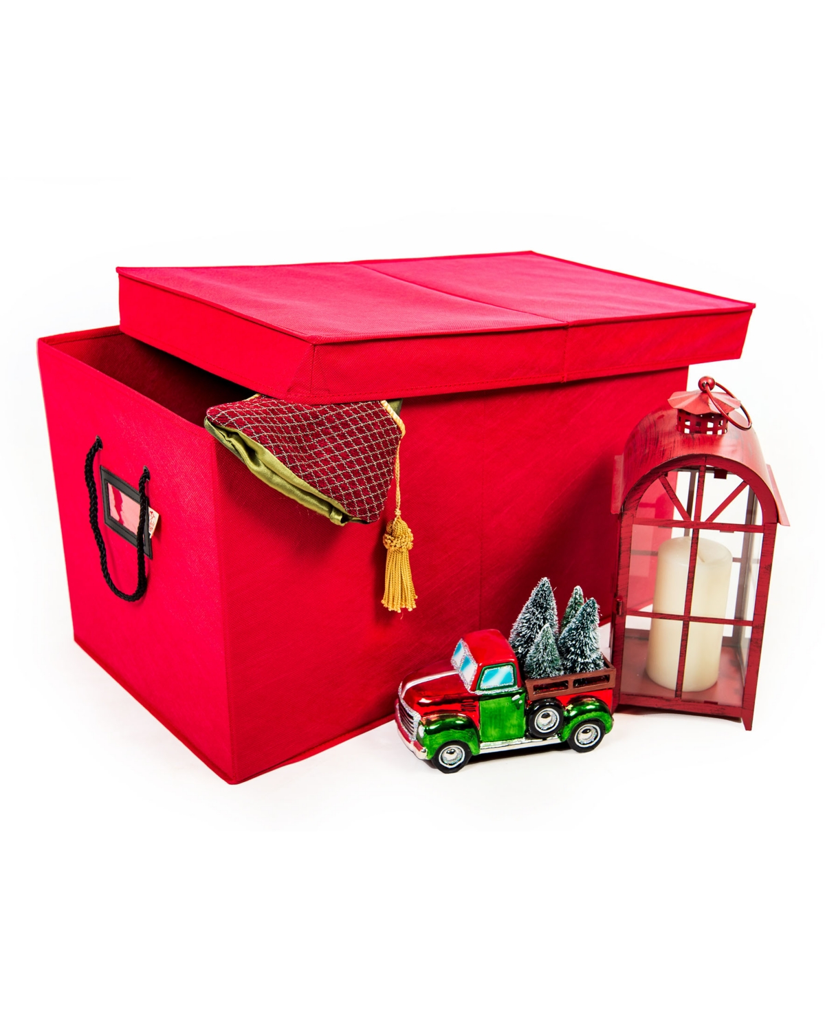 Multi Use Christmas Decoration Storage Box - Red