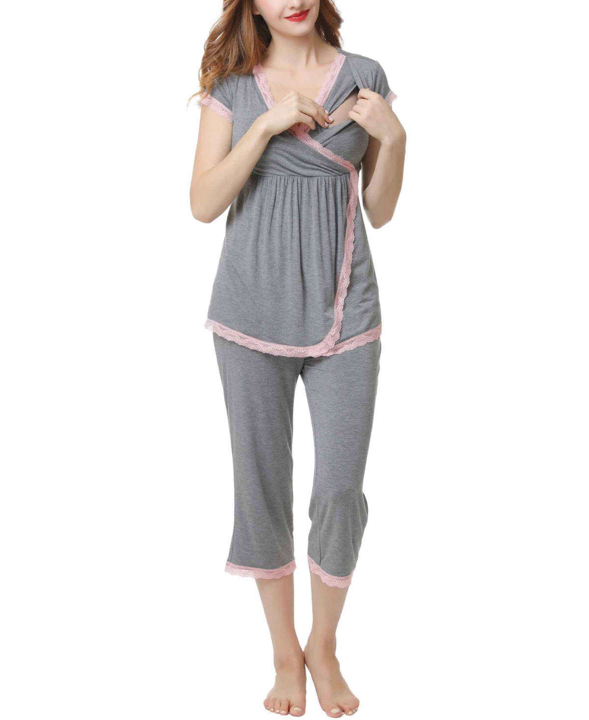 Kimi + Kai Kimi & Kai Cindy Maternity Nursing Pajama Set