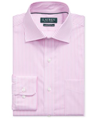 Ralph Lauren Men's Pink Stripe Dress Shirt - Macy's