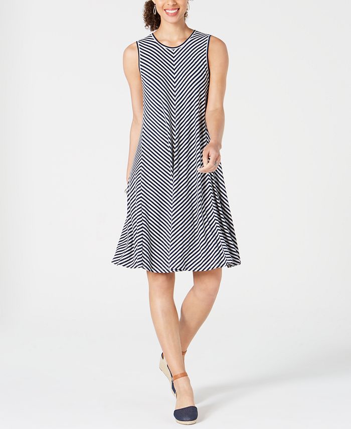 Style & Co Striped Swing Dress, Created for Macy's - Macy's