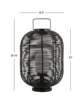 Kandella 26.7" Outdoor Woven Oval Asian LED Lantern