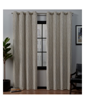 Exclusive Home Forest Hill Woven Blackout Grommet Top Window Curtain Panel Pair, 52" X 84" In Natural