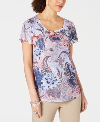 Style & Co Printed T-Shirt, Created For Macy's - Macy's