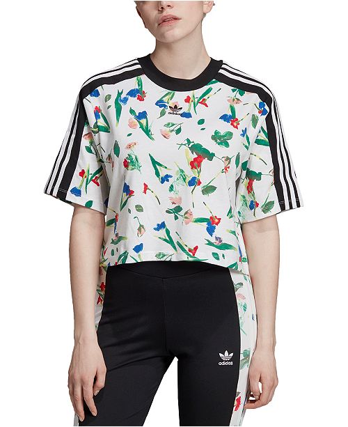 Adidas Bellista Cropped Floral T Shirt Reviews Tops Women