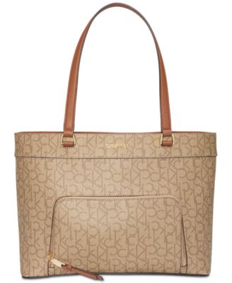 calvin klein louise leather tote