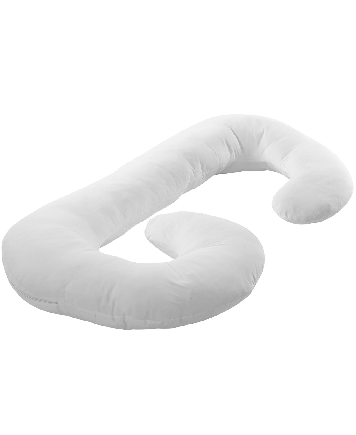 Cheer Collection Hypoallergenic Down Alternative Total Body J Shaped Pillow with Zippered Cover