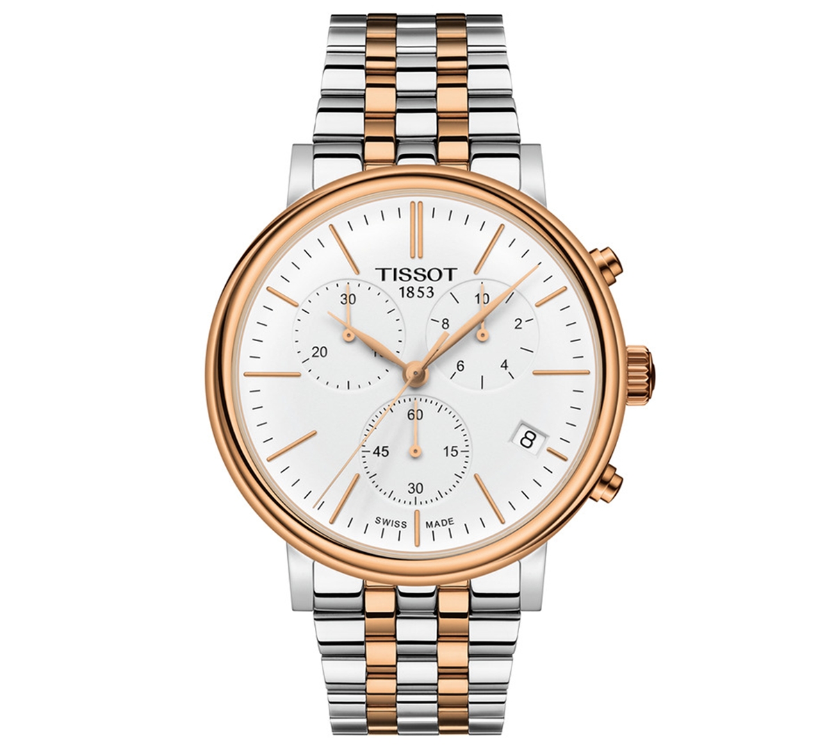 Tissot Men's Swiss Chronograph Carson Premium Two-tone Stainless Steel Bracelet Watch 41mm