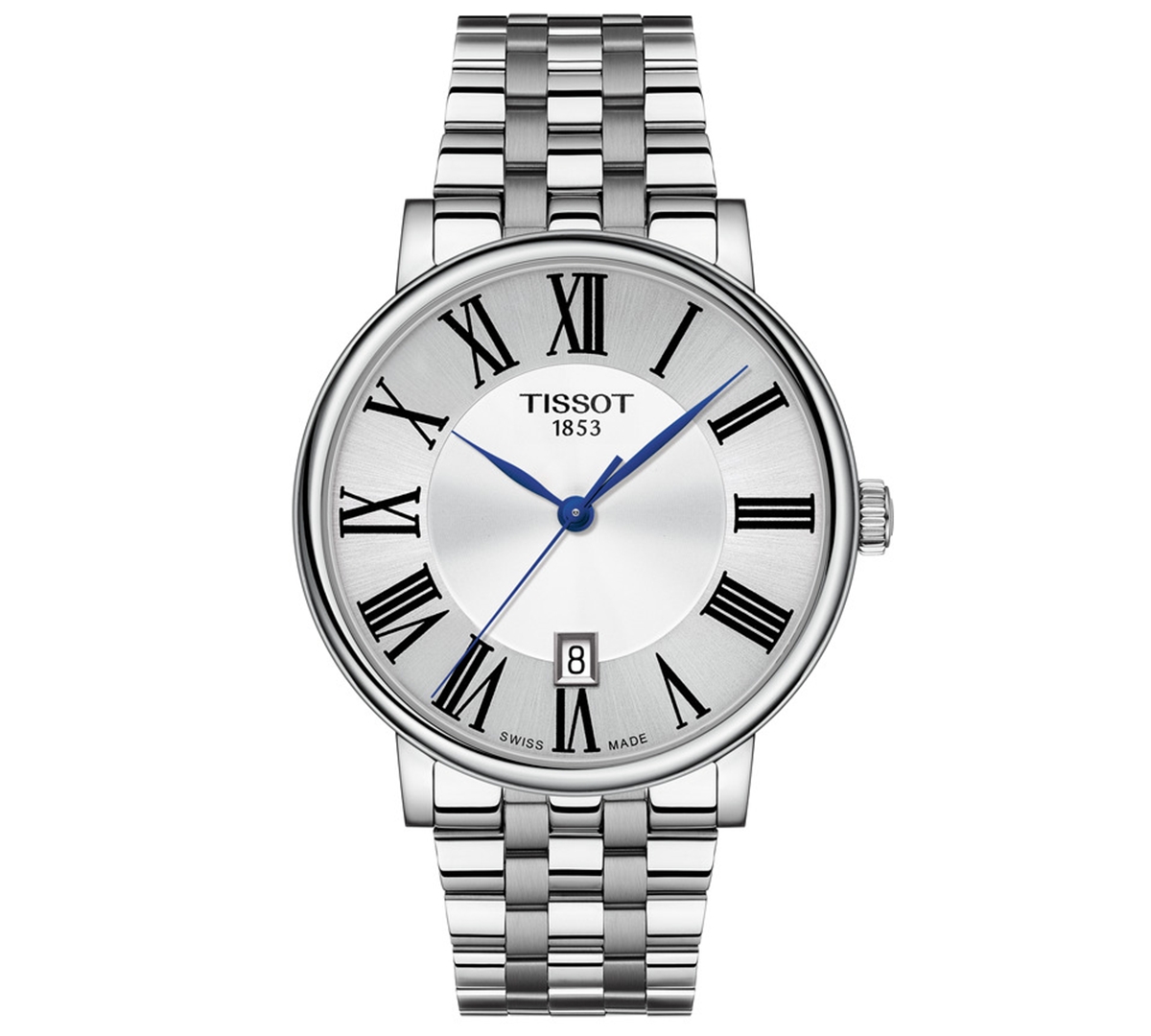 Men's Swiss Carson Premium Stainless Steel Bracelet Watch 40mm - Silver