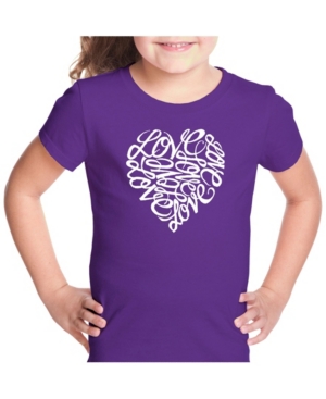 La Pop Art Girl's Word Art T-Shirt - Love