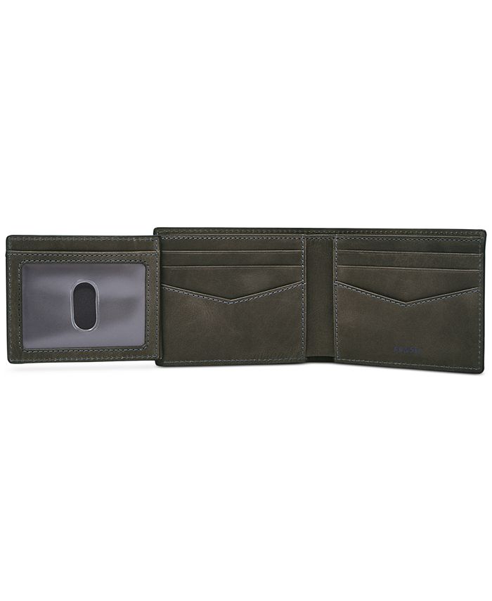 Fossil Men's Rance Flip ID Colorblocked Leather Wallet - Macy's