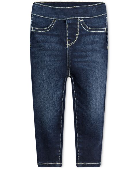 Детские джеггинсы Levi's на регулируемой резинке для девочек, цвет: Тёмный синий