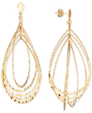 image of Textured Multi-Teardrop Drop Earrings in 14k Gold-Plated Sterling Silver