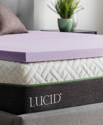 Lucid 3" Ventilated Lavender Memory Foam Mattress Topper, Queen - Macy's