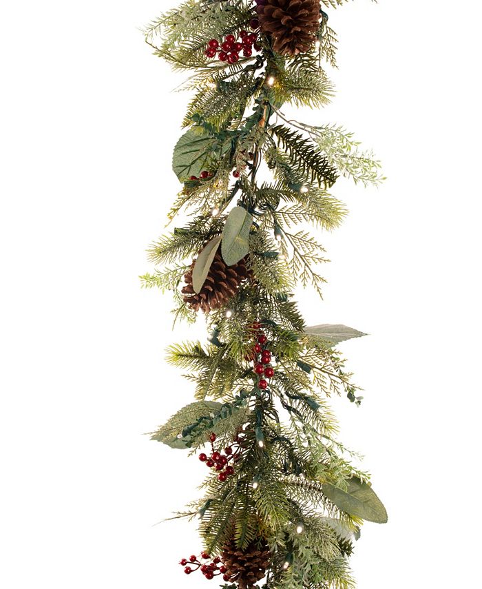 Village Lighting 9' Artificial Christmas Garland with Lights, Winter ...