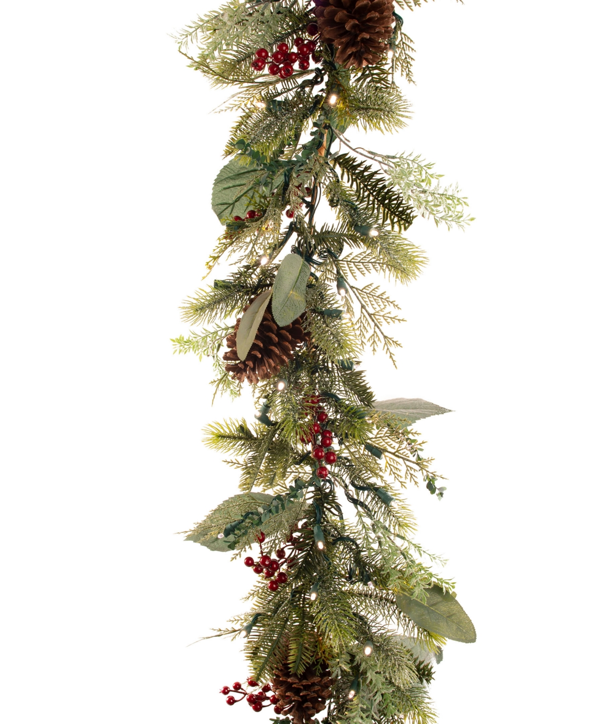9' Artificial Christmas Garland with Lights, Winter Frost - Multi