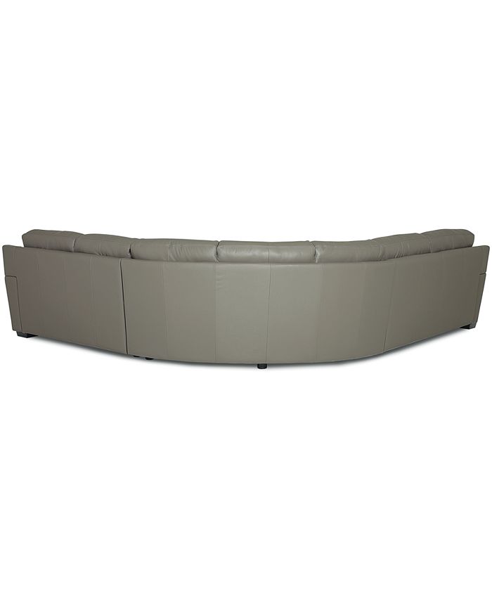 Furniture Lothan 3Pc. Leather Full Sleeper Sectional Sofa, Created for