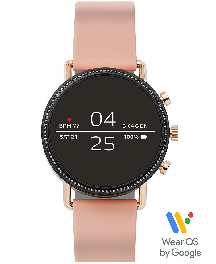 Skagen Women s Falster 2 Blush Silicone Strap Touchscreen Smart