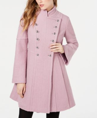 guess single breasted skirted coat