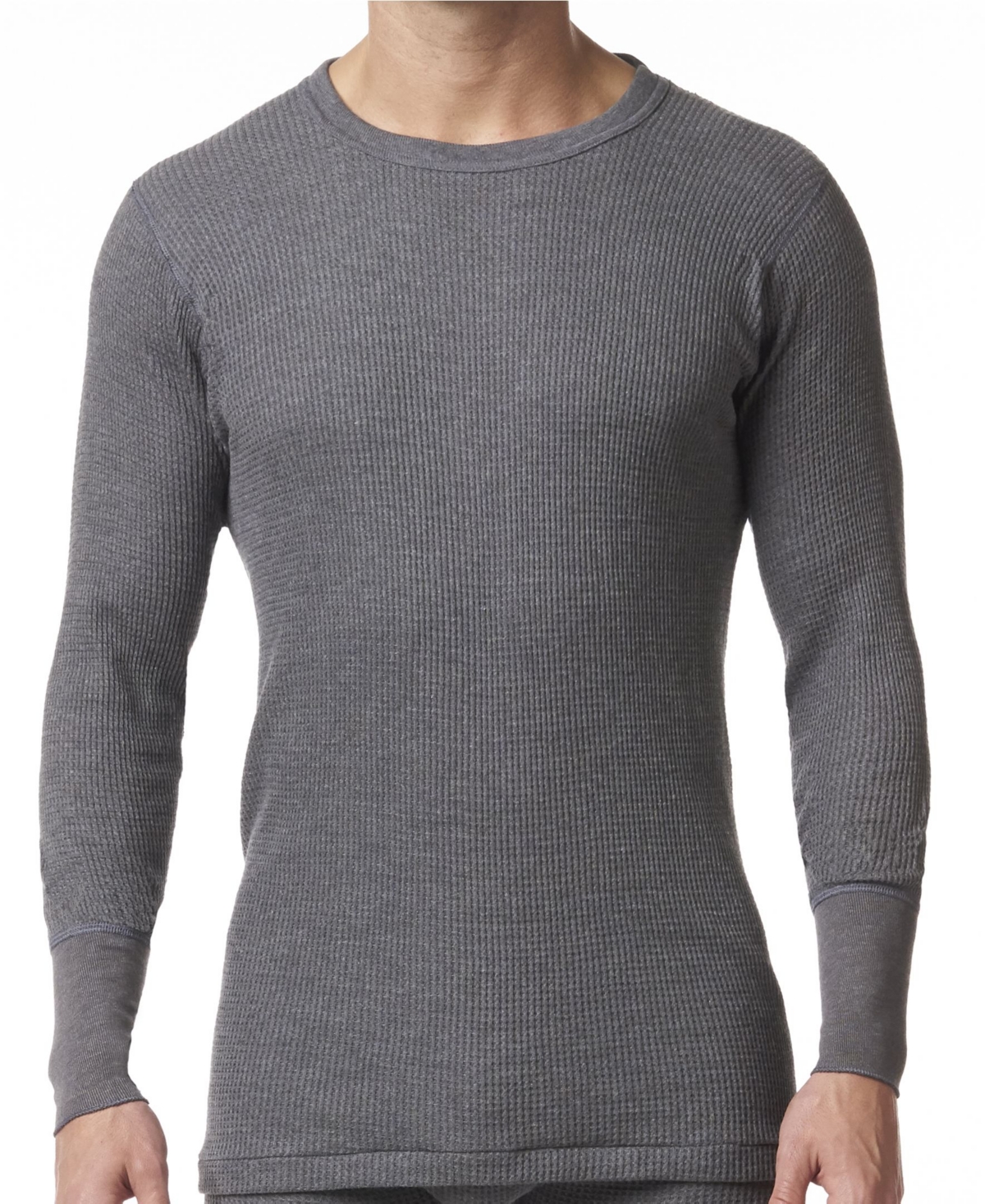 Men's Waffle Knit Thermal Long Sleeve Shirt - White