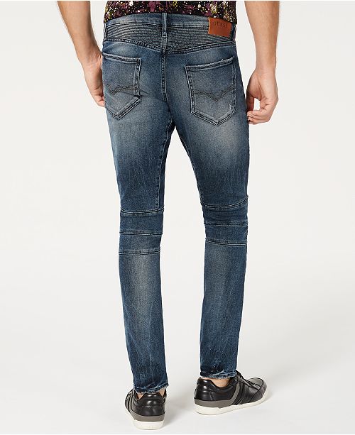 GUESS Men's Moto Ripped Skinny Jeans & Reviews Jeans