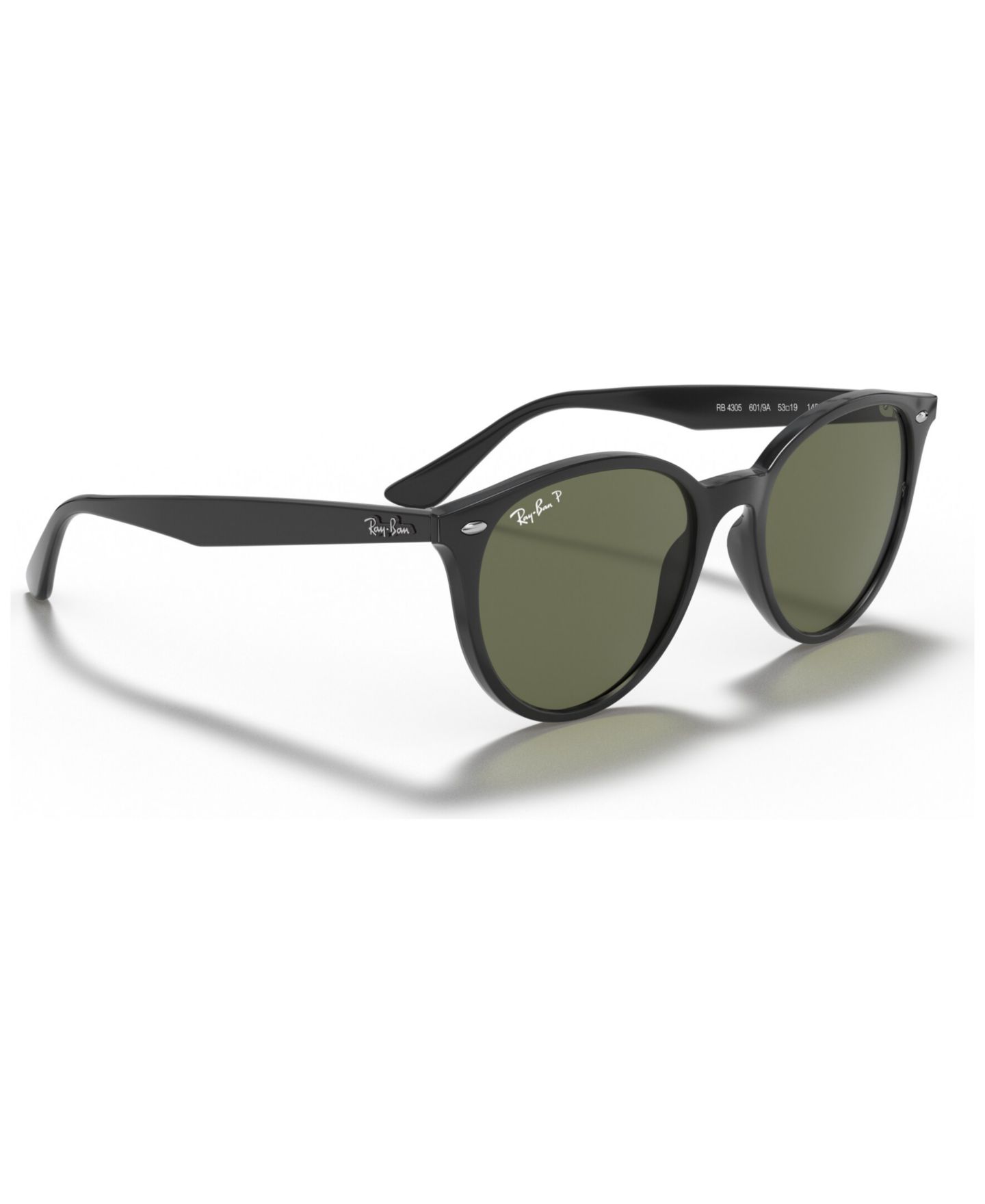 Женские солнцезащитные очки Ray-Ban Polarized Sunglasses, RB4305 53, цвет: Чёрный / Зелёный — фото 4