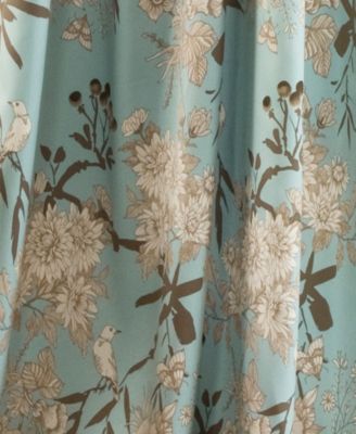 Lush Decor Botanical Garden Light Filtering Window Curtain Panels Pair 52"W x 95"L Blue - Floral Curtains for Living Room - Farmhouse Curtains