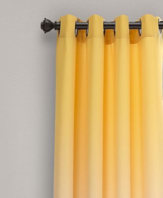 Lush Decor Umbre Fiesta Room Darkening Window Curtain Panels Pair 52"W x 84" L Yellow & Gray - Ombre Curtains for Bedroom - Room Darkening Curtains
