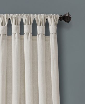 Lush Decor Burlap Knotted Tab Top Window Curtain Panels
