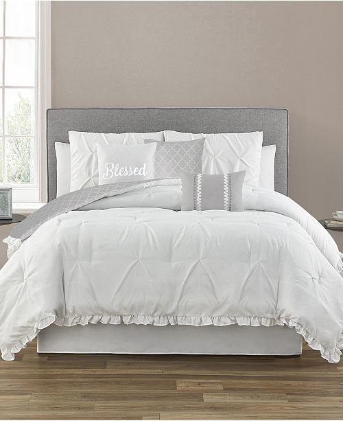 Sanders Ruffled Queen 7 Piece Comforter Set Reviews Bed In A