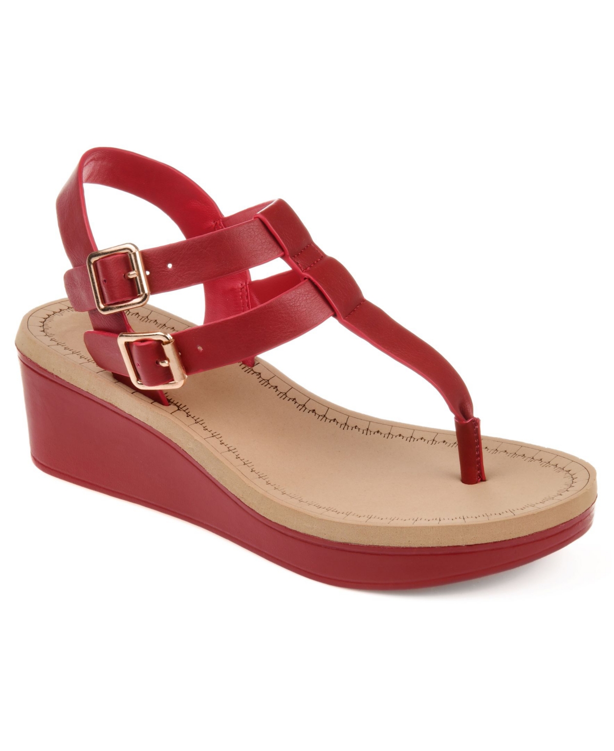 Women's Bianca Double Buckle Platform Wedge Sandals - White