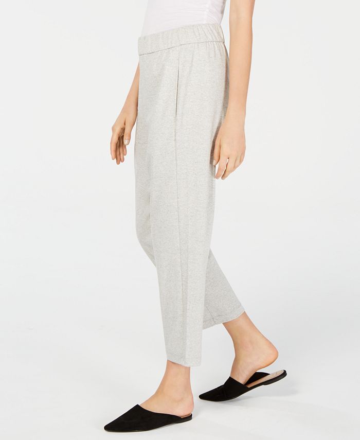 Eileen Fisher Women's Petite Tapered Ankle Pants Black Size Medium