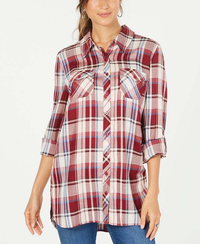 Style & Co Petite Plaid Tunic, Created for Macy's - Macy's