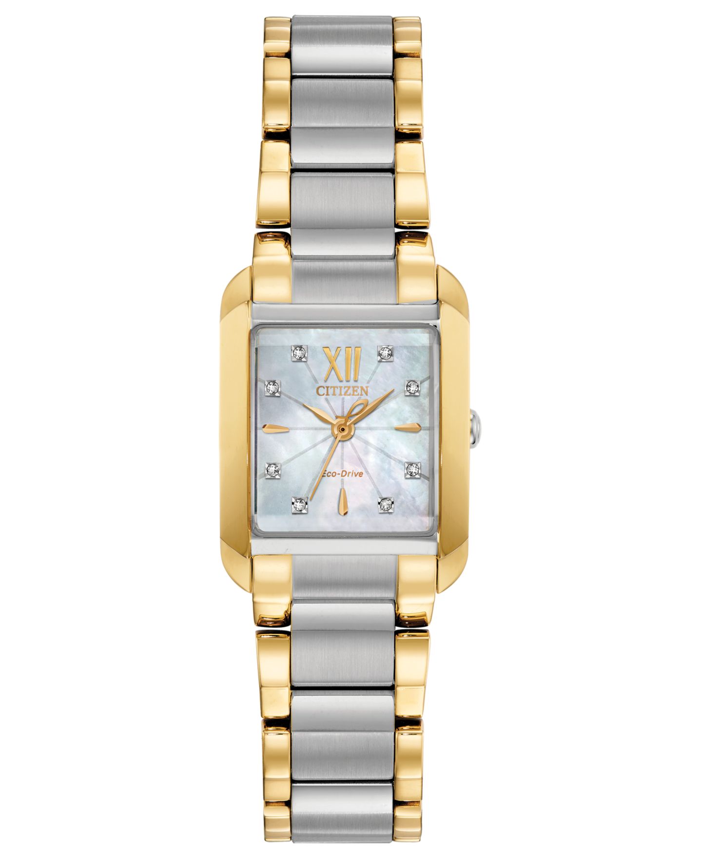 Женские часы Citizen Eco-Drive Bianca Diamond-Accent Two-Tone Stainless Steel Bracelet Watch 22mm — фото 1
